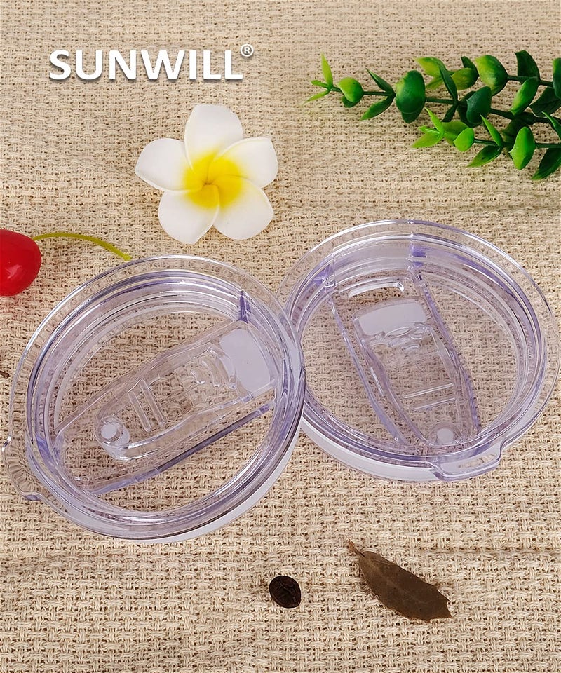 SUNWILL Lid 20oz Travel Tumblers Only, Spill Proof Lid, Splash Resistant Silicone Sliding Covers Replacement 2 Pack, Straw Friendly, BPA Free - Image 4